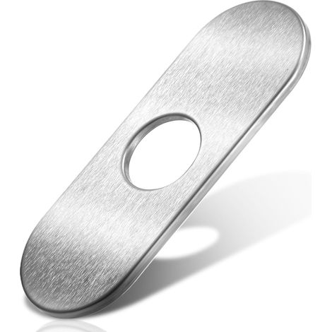 Plaque de recouvrement pour cache-trous de 35 mm, plaque de recouvrement de robinet en acier inoxydable 304, rosette pour dissimuler les laideurs de robinet, plaque de fixation pour évier de (1/5)