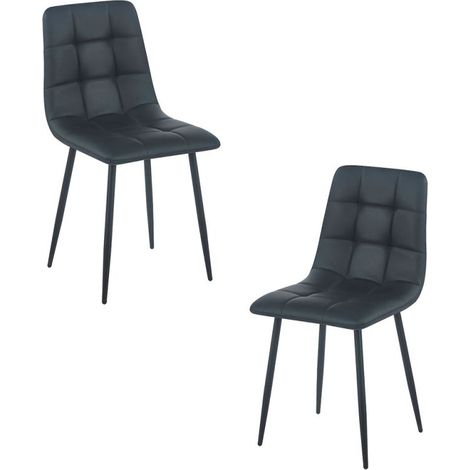 Packs Sillas Comedor - Pack 2 Sillas Stuhl Polipiel - Negro (1/5)