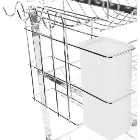 Égouttoir de cuisine en acier inoxydable à trois couches à trois plaques (cage à baguettes + porte-gobelet) (1/5)
