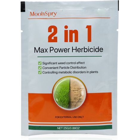 Herbicide 2 en 1 Max Power – Formule double action rapide – Pour pelouses et parterres – Sachets de 25g faciles à utiliser