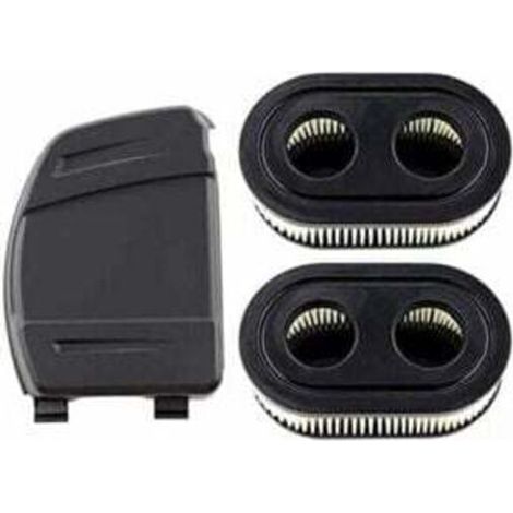 Lot de 2 filtres à air avec couvercle pour moteurs Briggs & Stratton 550E, 575EX, 575IS, 625EXI, 650EXI, 675EXI, 675IS, remplace 594106, 798339, 798452, 593260.