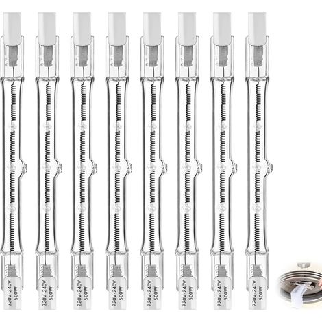 8 x R7s Halogen Bulb, 118 mm 500 W Linear Halogen Spotlight Security Bulb Double Ended Warm White Halogen Bulb Pencil for Home Lighting Work Floor Lamp etc (1/5)