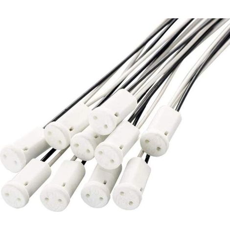 20 Stück G4 Lampenfassung 10 cm, G4 Lampensockel Keramikfassung 12 V G4 Halogenfassungen für Quarzlampen, Halogenlampen, LED-Lampen (1/5)