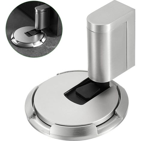 Butée de porte magnétique autocollante au sol : butée/bloc de porte réglable en alliage de zinc, sans perçage – hauteur réglable de 5 à 20 mm, butée de porte efficace pour porte d’entrée, porte-fenêtr (1/5)