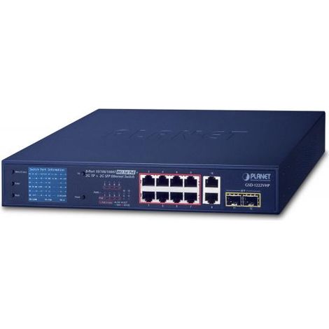 Planet 8 porte 10/100/1000T 802.3at, GSD-1222VHP (1/3)
