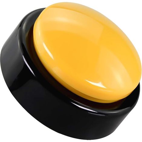 Sprechender Wecker – 1 Stück – Gelber Kunststoff – Anzeige von Uhrzeit und Datum – Für Sehbehinderte und Senioren – 11,4 x 11,4 x 6,3 cm (1/5)