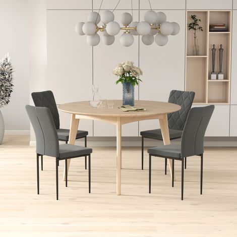 Juego de 4 sillas de comedor con aspecto de terciopelo, sillas tapizadas modernas con patas de metal, para comedor, dormitorio, cocina, color gris. (1/5)