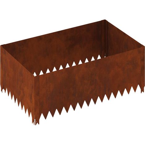 vidaXL Lawn Edging 100 x 60 x 35 cm Steel Rusty