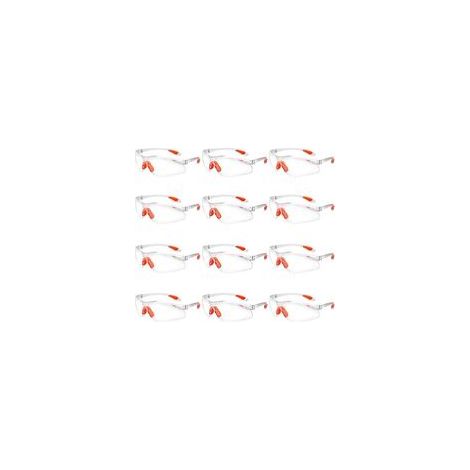 12 pcs Lunettes de Sécurité Surlunettes de Protection Transparentes avec Verres en Plastique Pont-de-Nez et Embouts de Branches en Caoutchouc pour Équipement de Protection Individual Lunette PC (1/5)