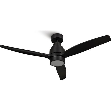 Mellerware - Brizy Bright - Ventilatore da soffitto - Nero con 3 pale in legno naturale - LED 45W (1/4)