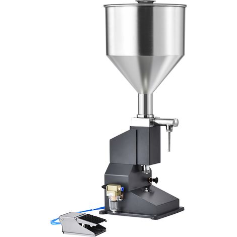 Mophorn pneumatische Pasten-Flüssigkeitsabfüllmaschine, 5-50 ml Flaschenabfüller. Edelstahl-Flüssigkeitsabfüller mit Pedal für Milch, Wasser, Saft, ätherisches Öl, Shampoo, Kosmetik, Honig und Lotion