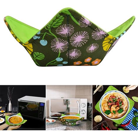 1 Pieza Soporte para tazón de poliéster para microondas, resistente al calor, cómodo, accesorios de cocina, suministros y utensilios (1/4)