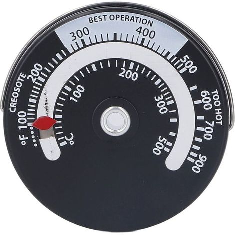 ThermomèTre MagnéTique pour Poêle 0-500℃ Cadran en Alliage D'aluminium Jauge de ThermomèTre de Haute PréCision Compteur de TempéRature du Four pour Cheminée Poêles à Bois (1/4)