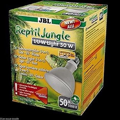 JBL ReptilJungle L-U-W 61895 - Faro largo per terrari forestali pluviali, in alluminio, 50 W, E27