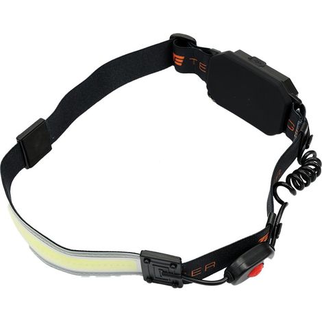 Lampada frontale a LED COB morbido a forma di striscia da 450 lm con funzione ROSSA sul retro, ricaricabile tramite USB, Teger (1/4)