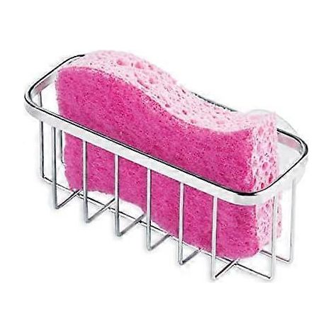 Panier porte-éponge en acier inoxydable avec ventouses, idéal pour les éviers de cuisine et l'organisation de la salle de bain (1/3)