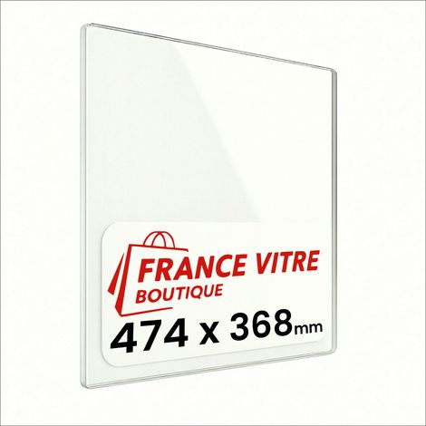 474 x 368 x 4 mm - Vitre de cheminée pour insert et poêle à bois - verre de rechange - France Vitre - jusqu'à 800°C - 368 x 474 x 4 mm (1/5)