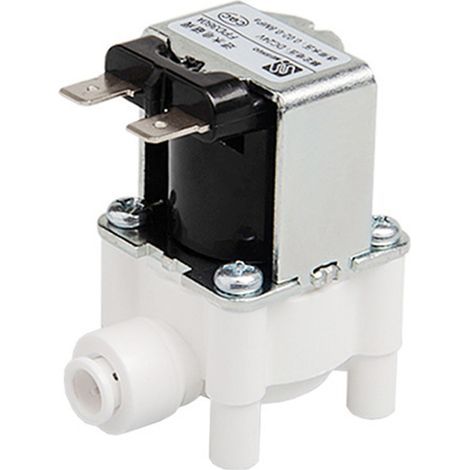 Électrovanne d'entrée 24 V, résistante à l'usure et sécurisée, pour purificateurs d'eau domestiques (filtres 1/4 po). (1/4)