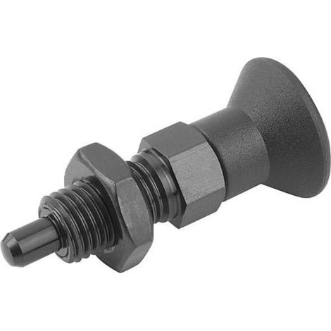 KIPP Arretierbolzen GR.9 M06x0,75 D3 Form B ohne Rastnut mit Kontermutter (1/3)