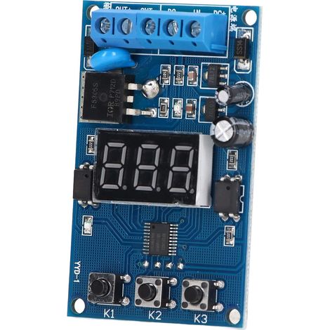 MOSFET-Triggerschaltermodul, Optokoppler-Leiterplatten-Isolationsverzögerungstimer DC 5 V bis 30 V 20 A, einstellbar von 0,1 s bis 999 min zur Magnetventilsteuerung (1/5)