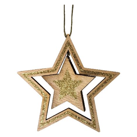 Colgante de estrella de madera de 8 cm (1/4)