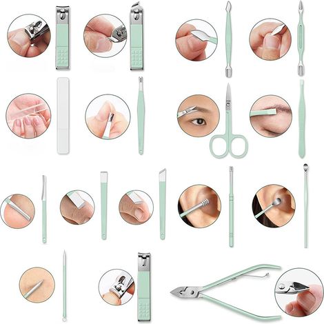 Kit de Manucure Pédicure Électrique Professionnel Portable pour Ongles Hommes et Femmes