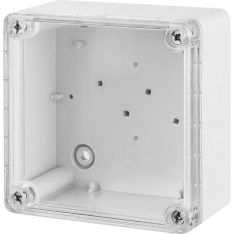 Scatola ermetica industriale 105x105x66mm IP65 grigia, coperchio trasparente 2701-01
