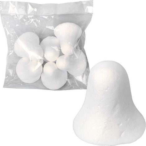 Oggetto decorativo, set di 6 campanelle in polistirolo, 6 cm (1/3)