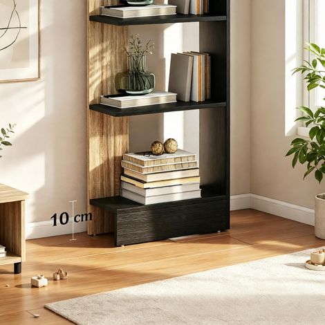 Étagère moderne multi-niveaux pour salon et bureau, meuble de rangement polyvalent et design, rayonnage élégant pour pièce à vivre (unité de stockage uniquement) (1/5)