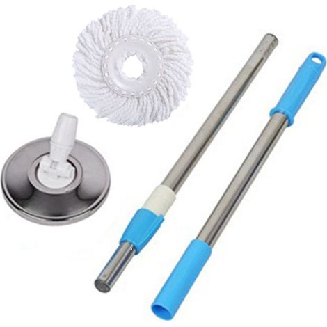 Manche de rechange pour balai à franges rotatif, manche télescopique rotatif à 360° de 124 cm (49 pouces) pour système de nettoyage de seau à franges rotatif (1/5)