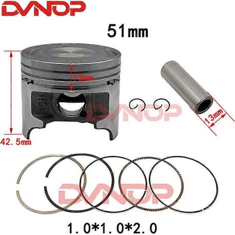 Kit de aros de pistón de alta calidad de 51 mm (pistón y aro) para motocicleta Suzuki GD110 (1/5)