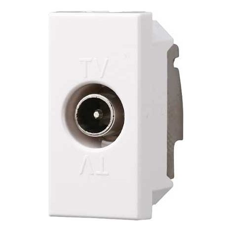 Presa Tv passante connettore maschio compatibile Bticino Axolute colore bianco Ettroit AB2253 (1/2)