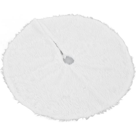 Jupon de Sapin de Noël Blanc Neigeux - Dessous de Sapin Décoratif pour Fêtes de Noël