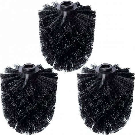 3er-Pack Toilettenbürsten-Ersatzköpfe, schwarze Ersatzbürste, schwarze Ersatzbürste, schwarzer Ersatzkopf, Einzelbürste (1/3)