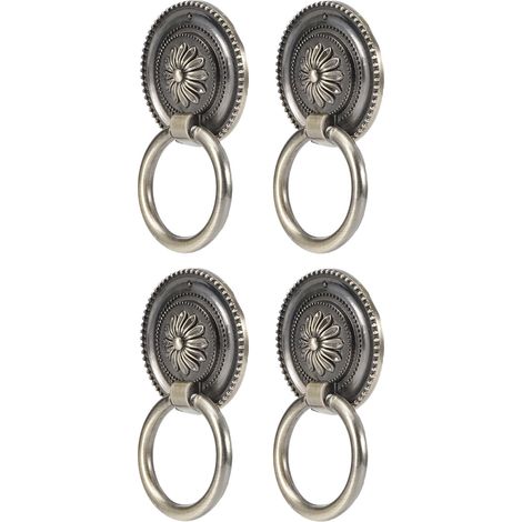 4-teiliges Türring-Türklopfer-Set aus antiker Zinklegierung für Schubladen, Schränke und Regale, Bronze (1/5)
