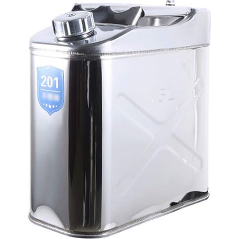 1 Bidon Acier Inoxydable, 15L, Réservoir Carburant, Essence Diesel, Pour Voiture Bateau (1/5)