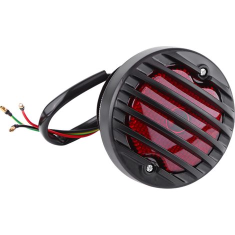 Beyamis Feu arrière rond noir pour moto, scooter, quad, bobber, chopper (1/5)