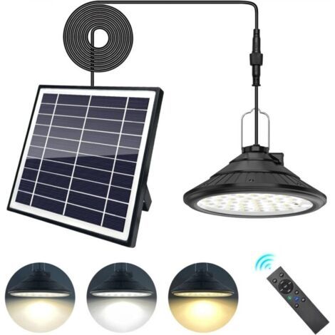 Suspension solaire pour l'extérieur et l'intérieur, 3 couleurs/4 modes, avec télécommande, étanche, rechargeable par USB (1/5)
