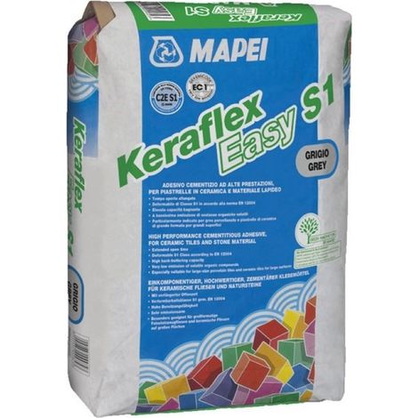 Keraflex extra s1 zero grigio kg.25 c2tes1 collante cementizio per piastrelle