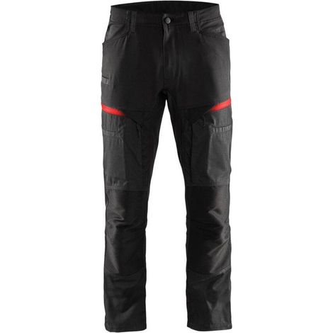 Pantalon de travail stretch 1456 - Noir/Rouge XL - FR(48) - SE(C54) - Standards (1/4)