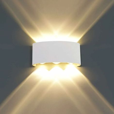 Applique murale intérieure LED 6 W en aluminium, lampe moderne avec éclairage indirect pour salon, chambre, couloir, escalier (blanc chaud)Blanc (1/5)