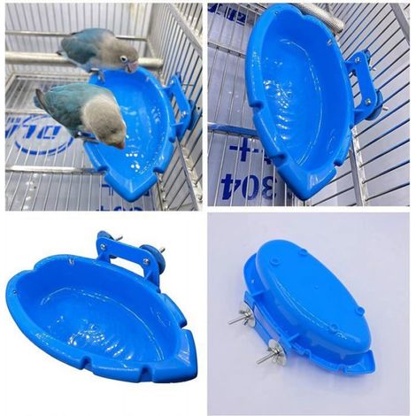 Bain Oiseau - Plastique Résistant - Pour Cage d'Oiseaux - Convient aux Perruches Cockatiels et Petits Animaux - 2 Pièces (1/5)