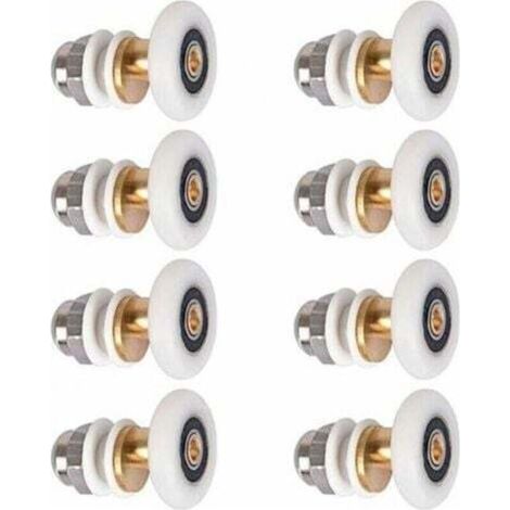 Pièces Roulette Porte Douche, Roulettes de Porte Coulissante Cabine de Douche Porte Poulies Roue de Rechange pour Rouleau avec Diamètre de Roues 25mm (1/4)
