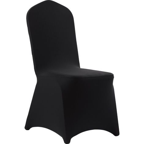 100 Housses de Chaise Noires, Stretch Polyester Spandex, pour Mariage, Réception, Dîner, Banquet, Dimensions jusqu'à 51 x 45 x 95 cm. (1/5)