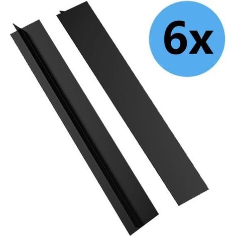 Tiras de silicona para juntas，Paquete de 6 piezas，Cubierta para encimera，Tapa de silicona，76 cm (30 pulgadas)，Negro (1/5)