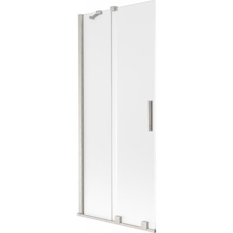 Mexen Velar paroi de baignoire à 2 volets coulissants 85 x 150 cm, givré, nickel brossé - 896-085-000-31-97 (1/2)
