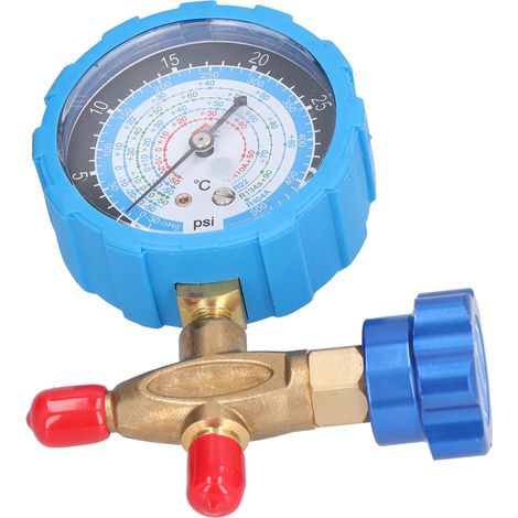 Manomètre collecteur de charge 1 voie pour climatisation, jauge de diagnostic fréon R410A R22 R134a R404A, manomètre réfrigérant avec flexible, outil de test AC. (1/5)