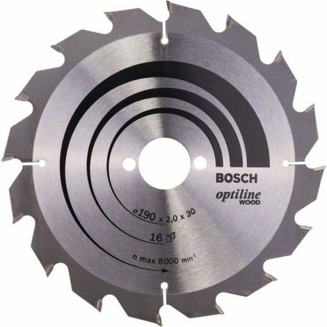 Bosch Accessories Optiline Wood 2608641184 Hartmetall Kreissägeblatt 190 x 30 x 2 mm Zähneanzahl: 16