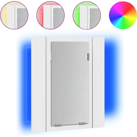 Armoire salle de bain à miroir LED Blanc 40x12x45 cm Acrylique