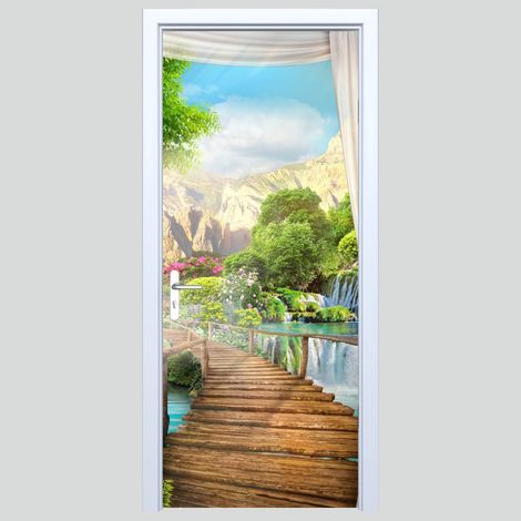 Türsticker „Wasserfallpfad“ aus Stoff, 299PD